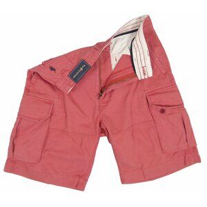 NEW Vintage Ralph Lauren Cargo Shorts! 30  Weathered Pinkish Red  Player on Back